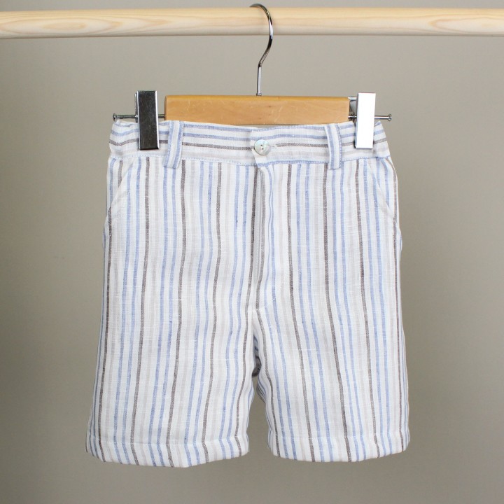 Linen Striped Shorts