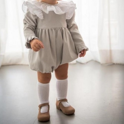 Romper with Frilly Collar 