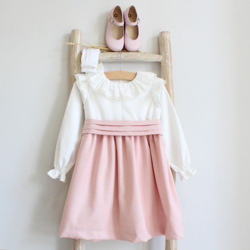 Mix Dress with Frilly Details 
