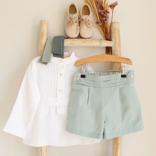 Dusty Green Shorts with sash