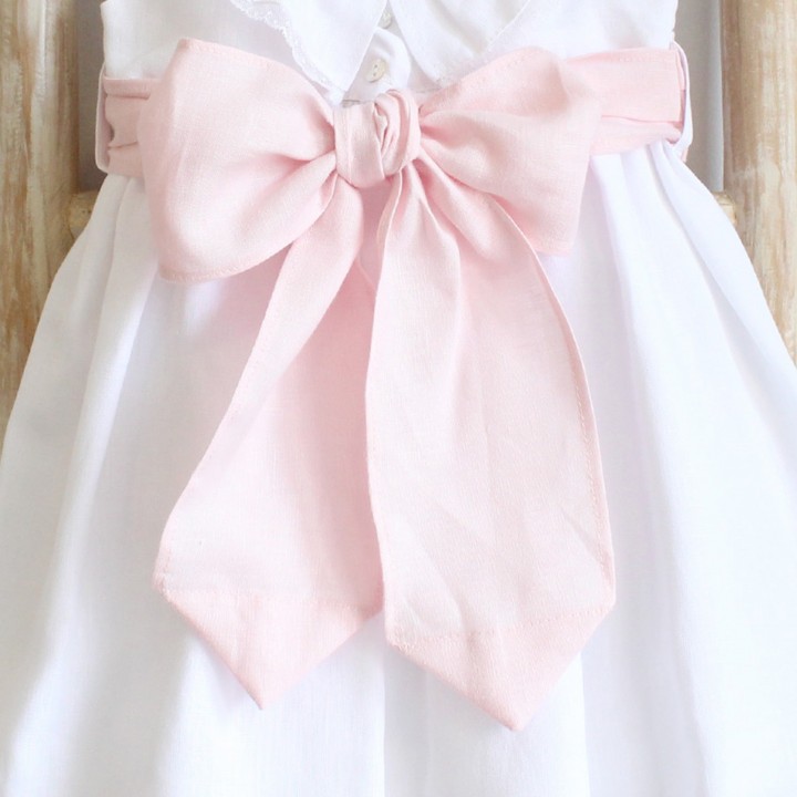 Light Pink linen dress Sash