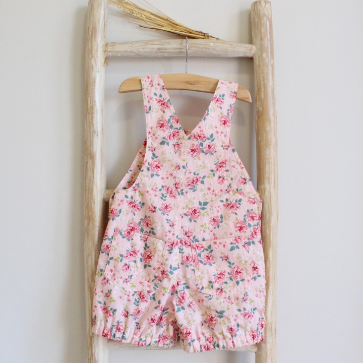 Pink Shortalls with Roses