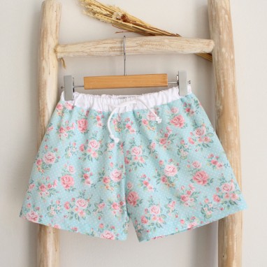 Floral Swim Shorts with Dots