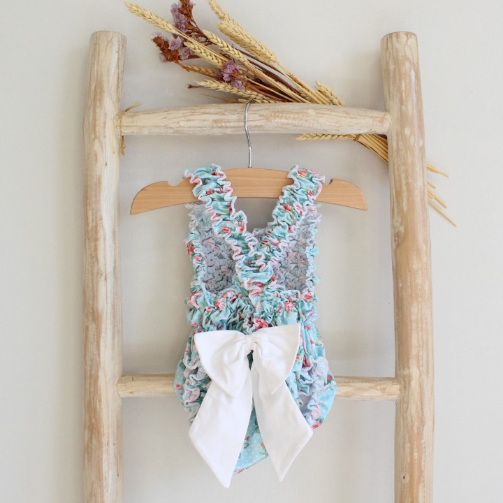 Floral and Dots Baby Swimsuit