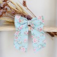 Floral Hair Bow with Dots