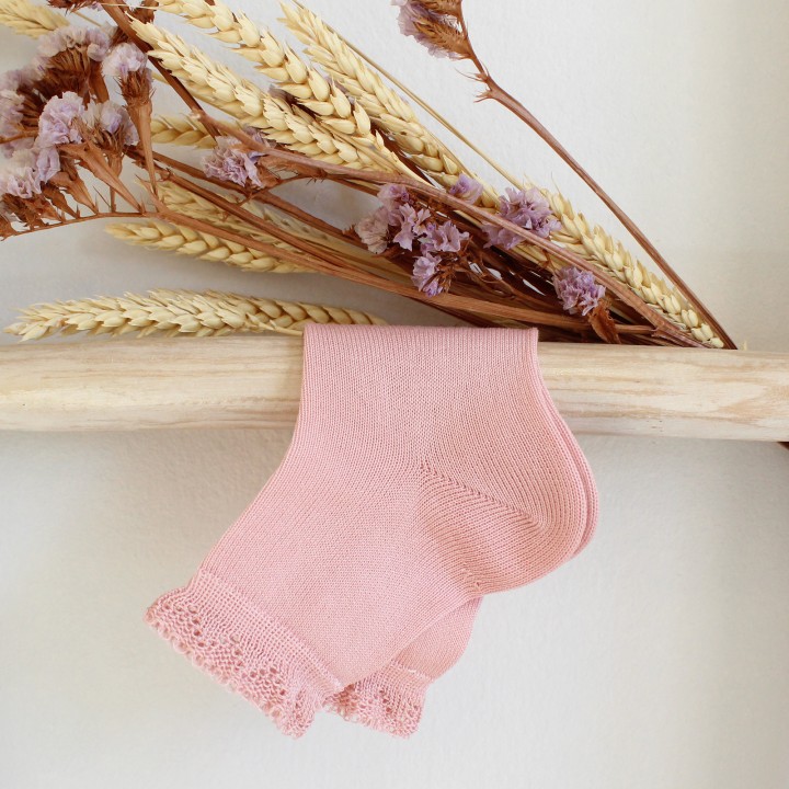 Dusty Pink Openwork socks 