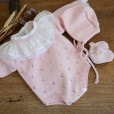 knitted Pink cotton romper