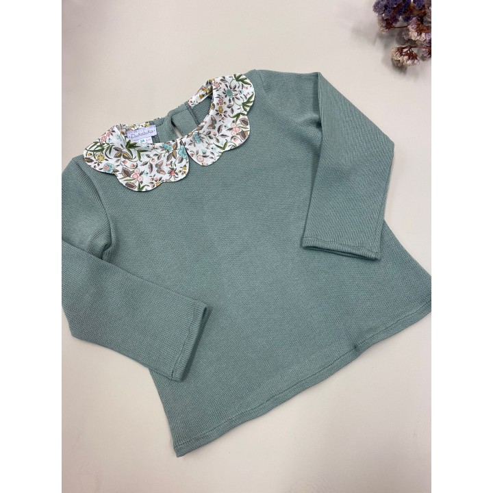 Knitted sweater with Liberty collar