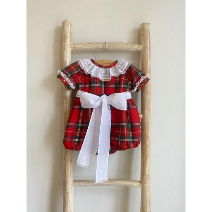 Plaid Romper with bow