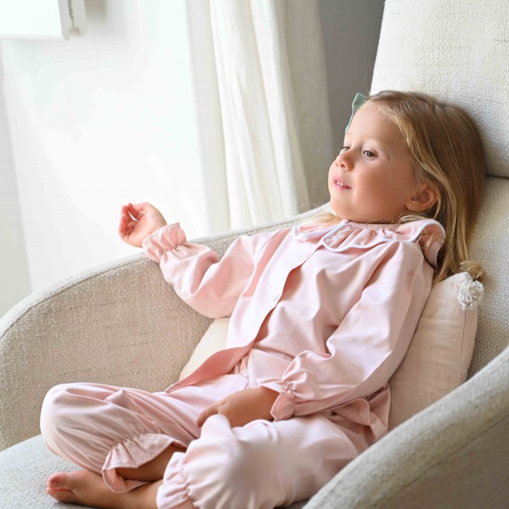Pink  Frilly Collar Pyjama
