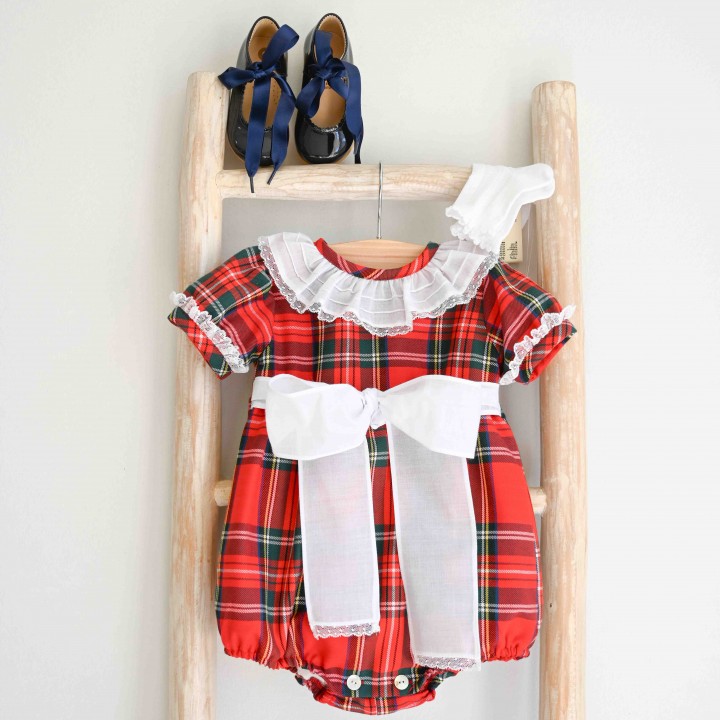 Plaid Romper with bow