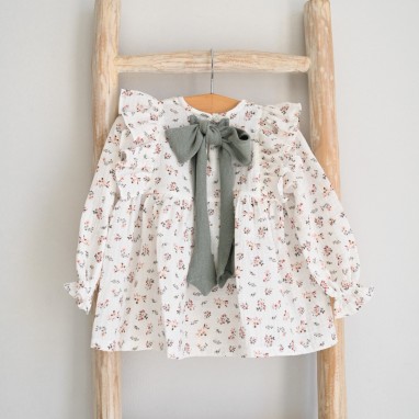 Floral Shirt with bow at the back