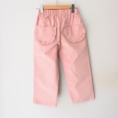 Corduroy Pants with pocket with ruffles 