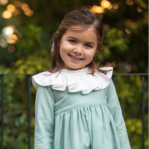 Green Dress with smocked collar