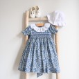 Blue Liberty hand smocked and embroidered Dress