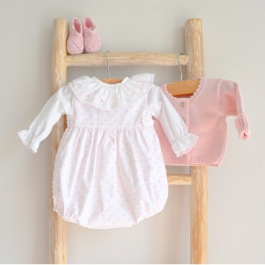 Plumeti  Romper with Pink dots