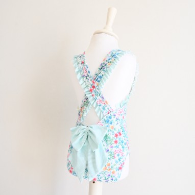 Floral Swimsuit with ruffles and Bow