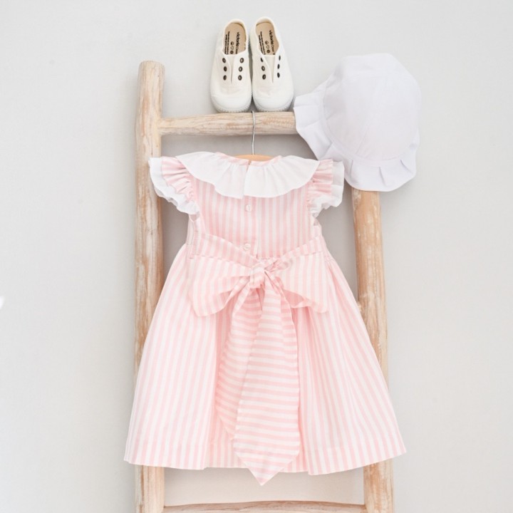 Linen Pink Stripes Dress