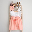 Linen Dress with Salmon skirt