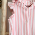 Pink Stripes Shortalls in Jersey Knit