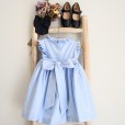Blue Hand Smocked Dress in Navy