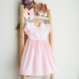 Pink Stripes Dress with smocked collar