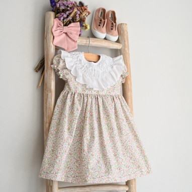 Floral Dress with smocked collar