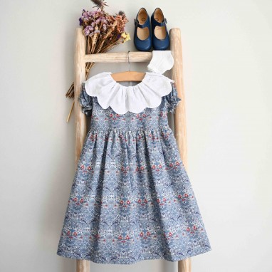  Floral Liberty  Dress with ruffle collar