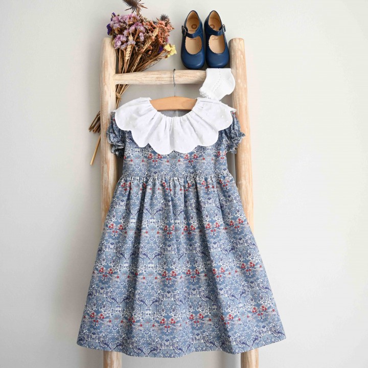 Vestido Flores Liberty com gola