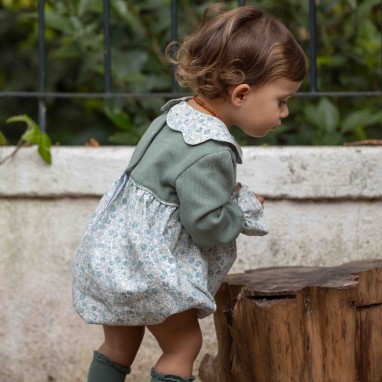 Floral Romper with knitted top