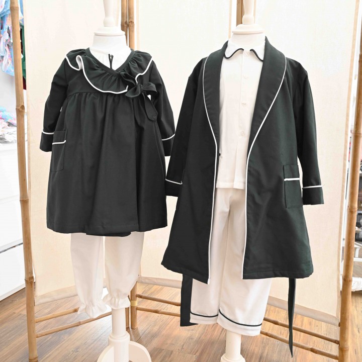 Green Robe with Trim