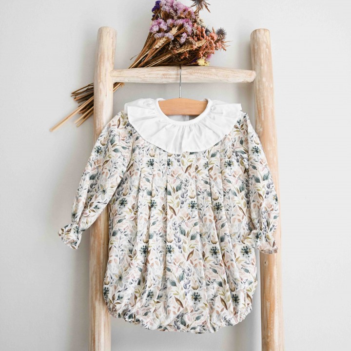 Pleated Floral Romper