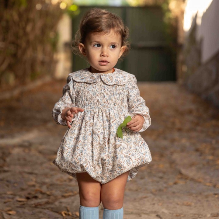 Floral Romper with collar 