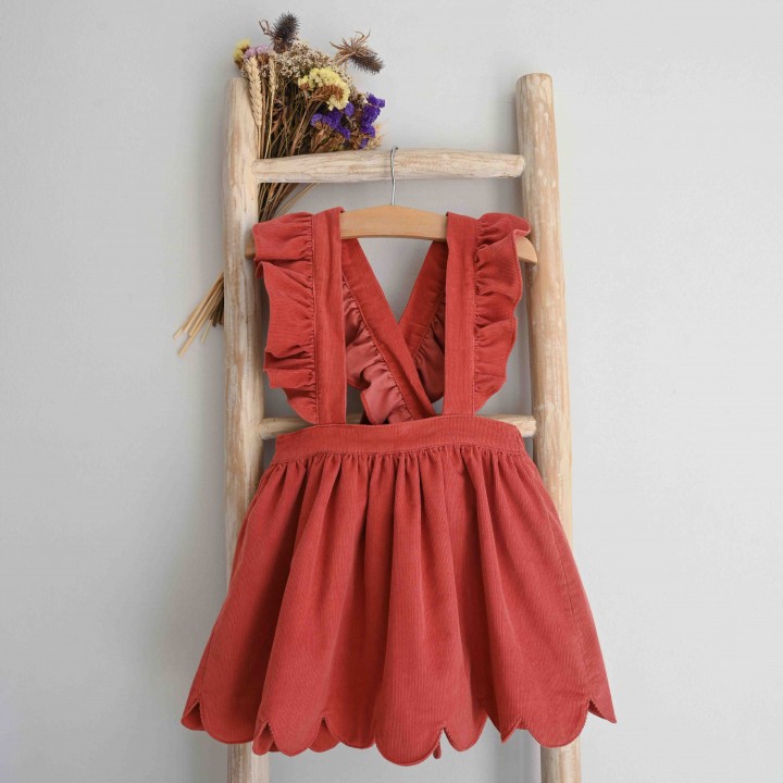 Brick Scalloped Skirt with straps