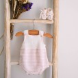 Knitted romper with stripes