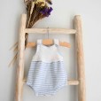 Knitted romper with stripes