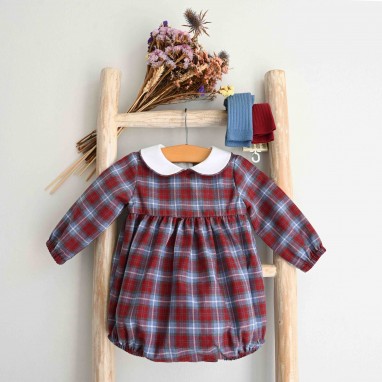 Plaid Peter Pan collar Romper 