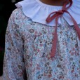 Floral Dress with salmon bow and trims