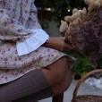 Floral dress with scalloped collar