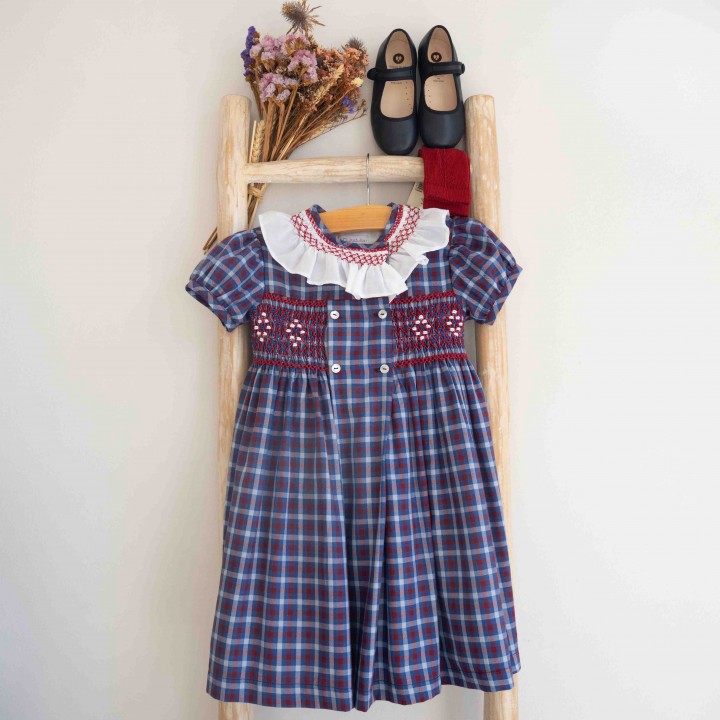 Hand Smocked Plaid Dress