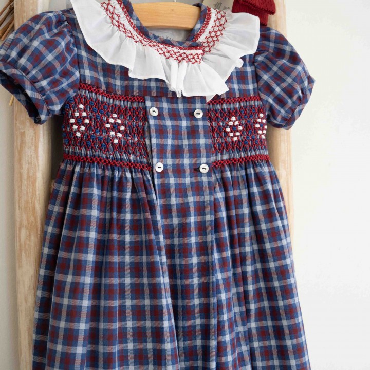 Hand Smocked Plaid Dress